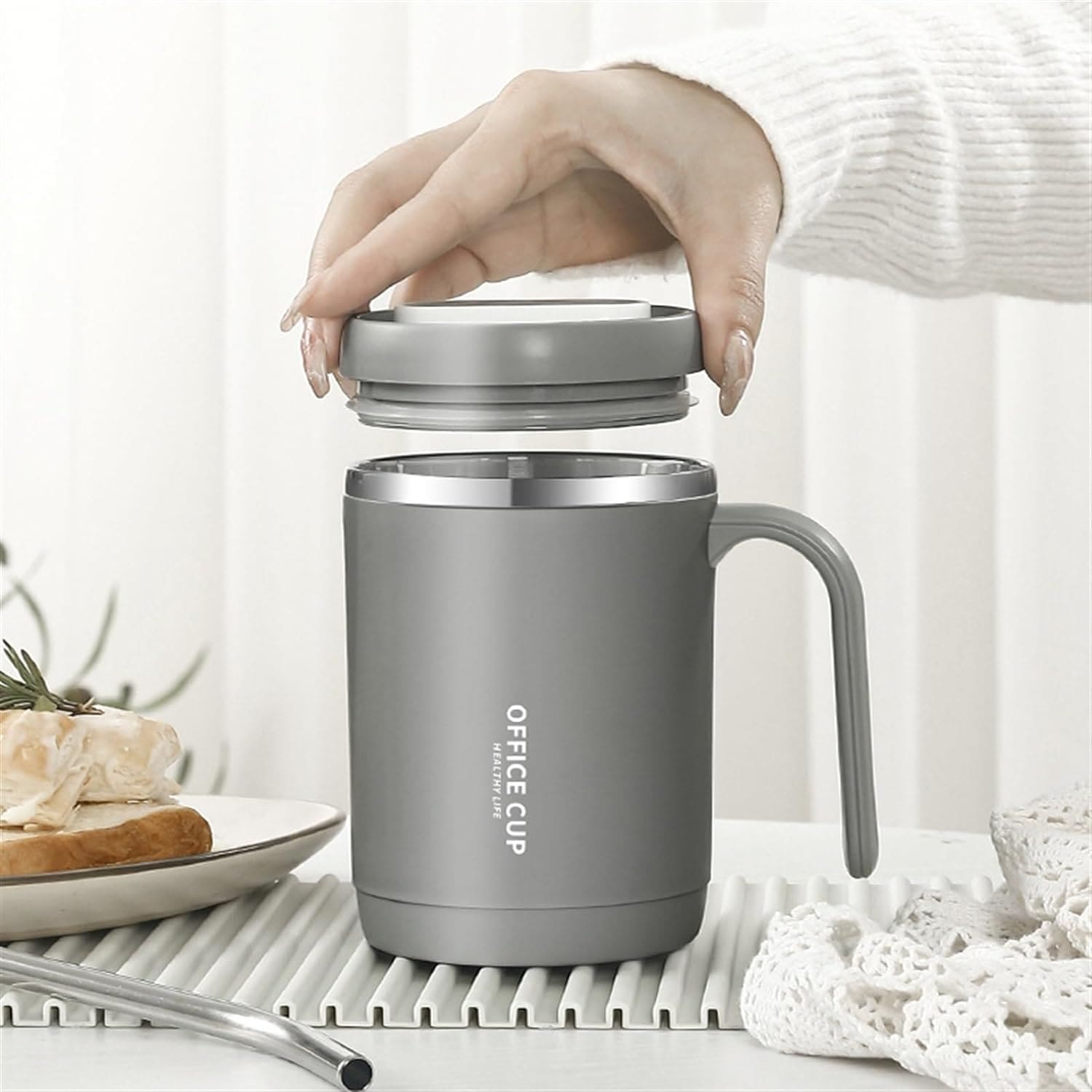 500ml Travel Carry Mug With Handle, Stainless Steel Thermos with Cup Lid, Household Office Insulated Mug, Double Anti-scald Thermal Mug, Large Capacity Beverage Cup, Home Office Coffee Mug, Coffee Milk Juice Mug with Straws &Lids Kitchen Drinkware 500ml Travel Carry Mug With Handle, Stainless Steel Thermos with Cup Lid, Household Office Insulated Mug, Double Anti-scald Thermal Mug, Large Capacity Beverage Cup, Home Office Coffee Mug, Coffee Milk Juice Mug with Straws &Lids Kitchen Drinkware